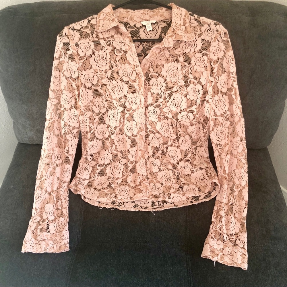 Forever 21 Lace Button Up